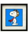 Snoopy the airman is ready to battle the Red Baron, outfitted in a red scarf and aviator goggles in this irresistible print for Peanuts fans.