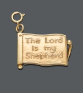 Stay true to your faith. This 14k gold over sterling silver Psalm 23 charm reads, The Lord is my Shepherd, and makes the perfect addition to any charm bracelet. Approximate drop: 1-1/16 inches.