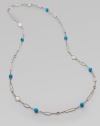 EXCLUSIVELY AT SAKS. A long, refined strand of sterling silver and reconstituted turquoise makes an elegant statement. Reconstituted turquoise Sterling silver Length, about 50 Lobster clasp Imported 