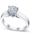 Tell a story with this symbolic style. This My Diamond Story engagement ring features a stunning, certified solitaire diamond (3/4 ct. t.w.) in a polished 18k white gold setting.