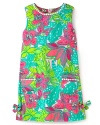 With precious embroidered dot trim and bows at the hem, this Lilly Pulitzer shift dress is a sweet, tropical treat.