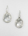 Pretty teardrops of faceted clear quartz hang gracefully within settings of polished sterling silver. Clear quartz Sterling silver Drop, about 1¼ Width, about ¾ Ear wire Imported