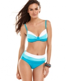 Bleu by Rod Beattie's retro-inspired high-waisted brief gets a fresh look with chic colorblocking!