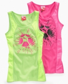 Get meshy! She can sweat it out on the courts while staying cute in this fluorescent mesh tank from Puma. (Clearance)