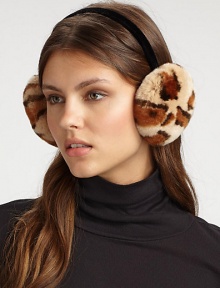 EXCLUSIVELY AT SAKS. This dyed rex rabbit style features a skinny band. Animal printMade in USAFur origin: China 