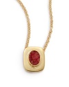 THE LOOKSquare pendantOval druzy accentGoldplated brass settingLobster closureTHE MEASUREMENTPendant length, about 1Length, about 19ORIGINMade in USA