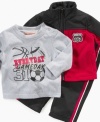 Your little sport will be geared up for cuteness in this Kids Headquarters jacket, pants and tee set.