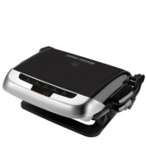 From breakfast to barbecue, this George Foreman grill can cook up whatever you're craving on one of four interchangeable plates. Cooking time and temperature settings put home chefs in control. Two-year limited warranty. Model GRP4EWS.