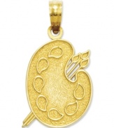 The perfect gift for the aspiring Van Gogh or Picasso. This intricate charm features a textured painter's palette in 14k gold. Chain not included. Approximate length: 4/5 inch. Approximate width: 3/5 inch.