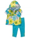 In full bloom. Her sweet demeanor will really shine in this adorable hoodie and pant set from Carter's.