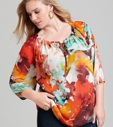 Calvin Klein Plus Size Peasant Top