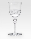 Old-world style and elegant details define this utterly charming goblet, handmade and mouthblown with dimensional detail in fine glass. From the Isabella Collection Handmade 12-oz. capacity 8 high Dishwasher safe Imported 