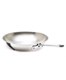 One size for all! The cornerstone of your successful kitchen, Emeril's fry pan brings versatility to your range with a heavy-gauge stainless steel construction perfect for whipping up eggs, bacon or a quick chicken sauté. The innovative bottom features a blend of stainless steel and aluminum with a stunning copper ring.  Lifetime warranty.