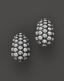 Wonderfully textured sterling silver clip earrings from Lagos' Signature Caviar collection.