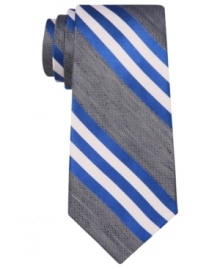 Give your stripes an energy shot. This Ben Sherman tie is an amped up palette for the office.