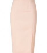 Dress up polished business looks with Emilio Puccis chic powder wool-silk skirt, detailed with a seductive side slit for an ultra glamorous finish - Hidden side zip, form fitting - Pair with breezy silk tops and platform sandals