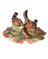 Ready your table for the harvest season. Spode serveware brings the majestic pheasant to life with these charming salt and pepper shakers, a beautiful addition to autumnal feasts and fresh companion to the classic Woodland dinnerware collection. (Clearance)