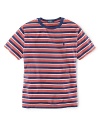 Crafted from super-soft cotton jersey, an essential tee is adorned with a bold, striped pattern for preppy appeal.