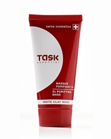 For all skin types. Task Essential Pure Instant White Clay Purifying Face Mask gently regulates any excess sebum.Closing the pores, smoothing the grain, it doesn't dehydrate your skin.Enriched with molecules of Oxygen.Excellent after using Task Essential New Skin Exfoliant. Hypoallergenic.