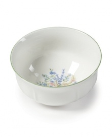 An inspiration for home chefs, Mikasa's Botanical Bouquet cereal bowl features everyday porcelain garnished with garden-fresh sage, rosemary and thyme.