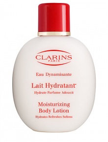 Eau Dynamisante Moisturizing Body Lotion. The revitalizing scent of Eau Dynamisante is an opalescent lotion for the body. Its light, silky texture immediately refreshes and moisturizes the skin. Aromatic essential oils delicately fragrance the body, while plant extracts promote vitality and well-being for more than eight hours after application. 8.8 oz. 