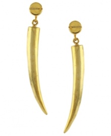 Fiercely fashionable. Vince Camuto's Jungle Fever earrings feature gold-plated mixed metal horns that dangle from a nail head stud. Approximate drop: 2 inches.