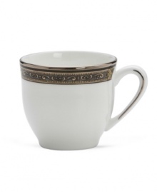 The Vintage Jewel pattern from Lenox's dinnerware and dishes collection evokes a more gracious era, combining white bone china with a dark, richly patterned band accented with subtle touches of cobalt blue. Qualifies for Rebate