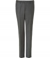 Inject instant elegance into your work or play look with these luxe wool-cashmere pants from Baldessarini - Flat front with button tab, belt loops, off-seam pockets, back welt pockets with buttons - Straight leg with crease detail - Style with a matching blazer or a cashmere pullover