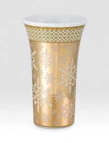 From the house of Versace porcelain collection, this elegant vase is covered with beautifully detailed snowflakes. From the Christmas In Your Heart CollectionPorcelain10¼ highHand washMade in Germany