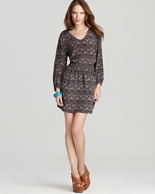 Rebecca Taylor Dress - Scoop Neck Printed Shirt