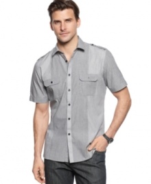 Piece together a brand-new look for your weekend. This shirt from Alfani RED is a wardrobe wake-up call.