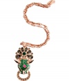 With a bold look and colorful panther pendant, Mawis crystal embellished necklace lends a polish of hard-edge elegance to every outfit - Textured chain, green and pink detailed panther pendant, rose gold-plated brass - Wear with everything from jeans and tees to cocktail frocks and heels