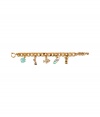 Channel the sun and fun of summertime with this quirky-cool surf-inspired charm bracelet from Juicy Couture - Gold-tone surf-themed charms on an adjustable gold-tone thick chain - Wear with a flirty floral frock and espadrille wedges