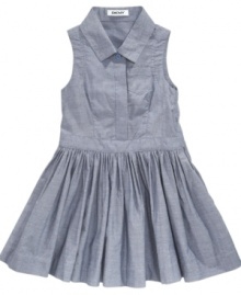 Do a little twirl. Spinning around will be her style in this lovely dress from DKNY.