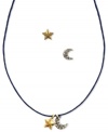 Reach for the stars. They can be within your grasp with this RACHEL Rachel Roy pendant necklace and stud earrings set. Crafted from gold and silver-tone mixed metal, the charms and earrings will put you on cloud 9. Approximate length (necklace): 14 inches. Approximate drop (necklace): 3/8 inch. Approximate drop (earrings): 3/8 inch.