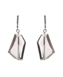 Sheer elegance in neutral colors. Kenneth Cole New York earrings feature faceted taupe stone drops in silver tone mixed metal. Approximate drop: 2 inches.