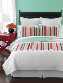 A playful take on a timeless creation, the Line Art quilt from Martha Stewart Collection combines a traditional quilting pattern with the abstract beauty of colorful modern art. Set across a crisp white background, this quilt is crafted of comfortable woven cotton and instantly brightens any bedroom for less. (Clearance)