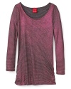 Shining metallic stripes polish up this Ella Moss tunic, complete with a dapper ruched hem.