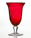 The eye-catching Iris iced tea glass makes a big impact in any setting with a bold ruby hue and tiny bubbles trapped in dishwasher-safe glass. From Artland.