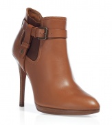 Luxurious ankle boots in camel leather - Rounded toe, fitted, ankle-high shaft with crossed strap - The 1 cm (.4) platform is made ​.​.of brown leather and the 10 cm (3.9) heel is also brown - Wear around the clock, with a sheath dress, skinny jeans, chinos