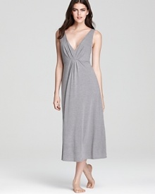 Rendered in a lightweight knit with a flattering v-neck, this Natori nightgown is simply chic.