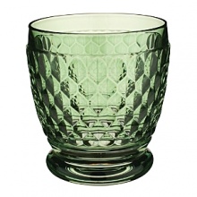 Since 1748, families the world over have turned to Villeroy & Boch for fine European porcelains. Today, they design a wealth of stemware to complement the Villeroy & Boch style. Boston Green is a heavy crystal glassware pattern with short stems. Boston Stemware also available in Clear, Blue, and Red. Also available are the double old fashioned glass and highball glass.