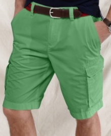 Rough up your preppy look with these cargo shorts from Tommy Hilfiger.