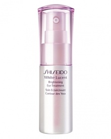 Shiseido White Lucent Brightening Eye Treatment. A highly moisturizing anti-dark circle eye treatment with Dark Circle Targeting Complex addresses both melanin formation and poor local microcirculation - two major causes of dark circles. Contains Multi-Luminizing Powder with light diffusing properties to instantly bring luminousity to the eye area and Asian Plant Extracts to retexturize skin for brighter, more vibrant eyes. Use every morning and night as the last step in your skincare routine.