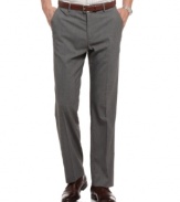 A sharp addition to your business attire are these pants from Calvin Klein that come updated in a slimmer, modern fit.