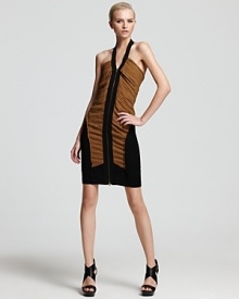 Donna Karan New York Dress - Front Zip with Tucked Linen Front