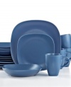 Set tables of four with the casual ease of a Gibson dinnerware set. Modern place settings in fuss-free stoneware with a solid blue finish are a versatile go-to every day of the week.