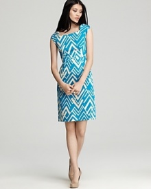 Milly Dress - Katrina Chevron Cap Sleeve Sheath