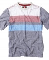 He'll look like he's had style for years in this vintage feel tee shirt from Quicksilver.