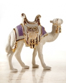 Sculpted in creamy ivory china and accented in 24K gold, the Lenox First Blessing Nativity collection is a beautiful way to honor baby Jesus and accent your home for the holidays. The camel will add to your Christmas scene.